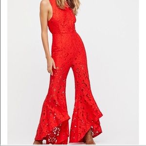 New Free People Rise & Shine Lace Jumpsuit